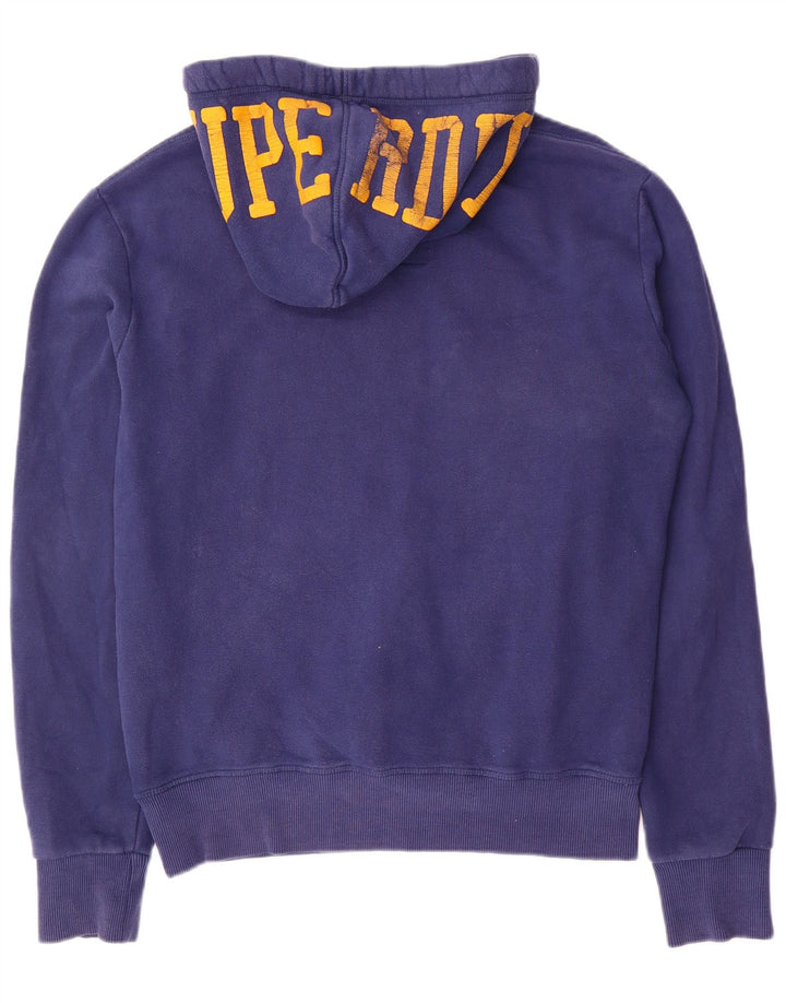 SUPERDRY Jersey con capucha y gráfico para hombre de algodón azul grande