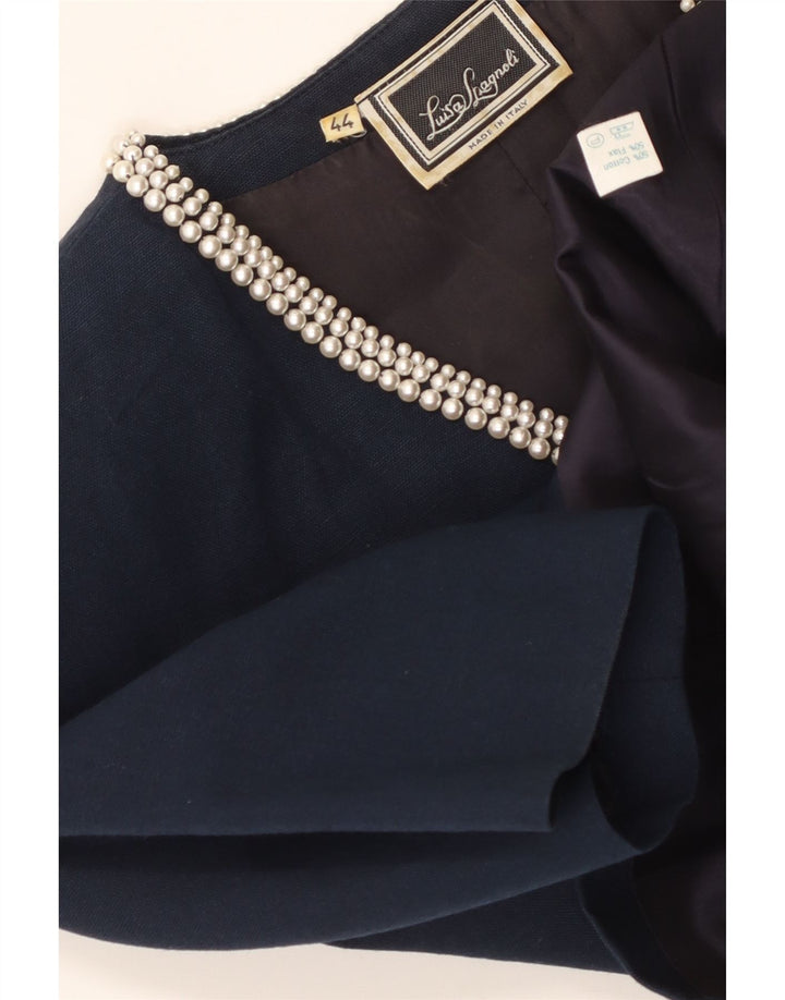 LUISA SPAGNOLI Chaqueta tipo blazer de 4 botones para mujer IT 44 Azul marino mediano