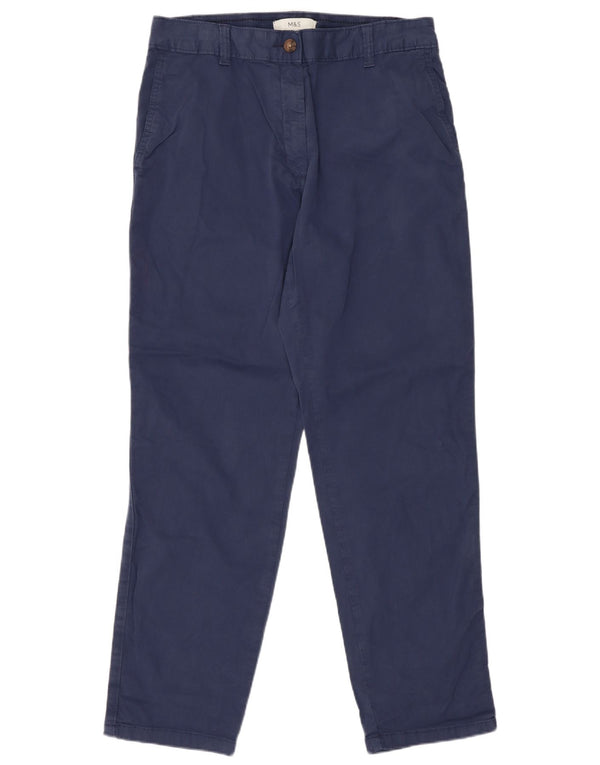 Pantalones chinos cónicos Marks & Spencer para mujer UK 8 Small W27 L26 Azul marino