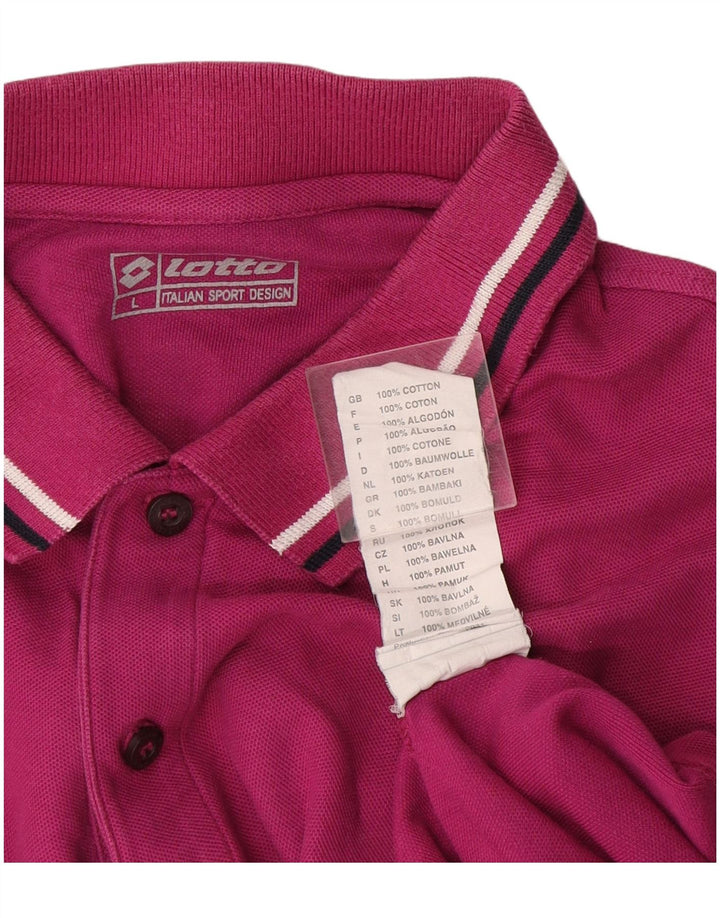 Polo Lotto Hombre Grande Rosa Algodón