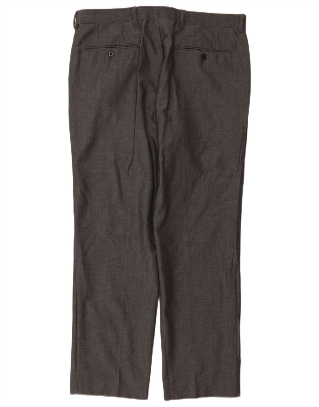 Marks & Spencer Pantalón de traje recto para hombre W34 L29 Lana gris