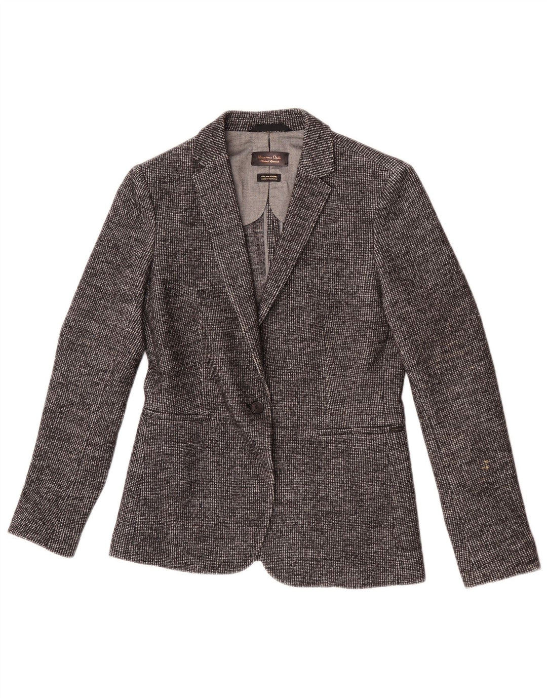 Massimo Dutti Blazer Mujer 1 Botón EU 40 Gris Medio Pata De Gallo