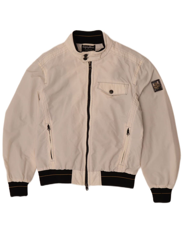 Refrigiwear Chaqueta impermeable para hombre UK 40 Large Off White Colourblock Nylon
