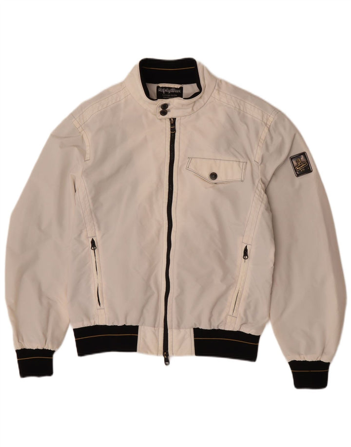 Refrigiwear Chaqueta impermeable para hombre UK 40 Large Off White Colourblock Nylon
