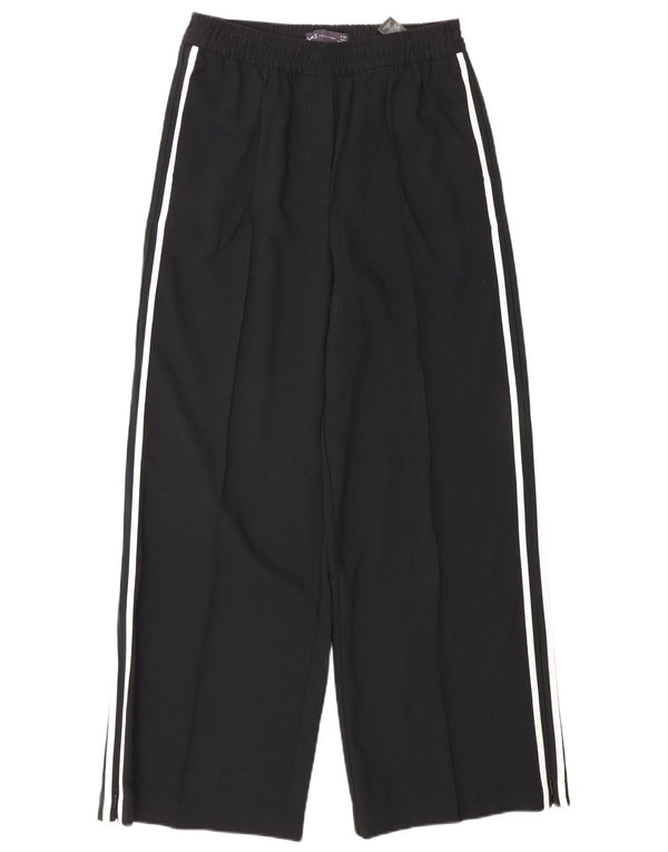 Marks & Spencer Pantalones de cintura alta para mujer UK 8 Small W26 L28 Rayas negras