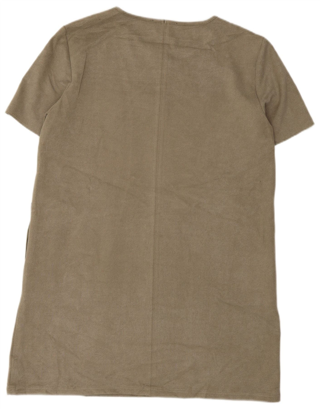 Zara Mujer Vestido Recto UK 46 Grande Caqui