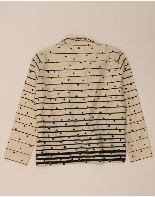 Vintage mujer manga larga blusa Top Reino Unido 14 rayas blancas medianas