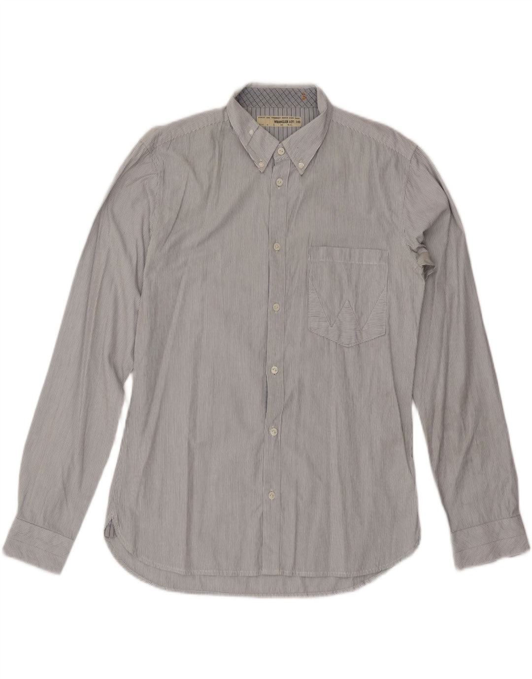 WRANGLER Camisa de hombre grande gris de algodón a rayas