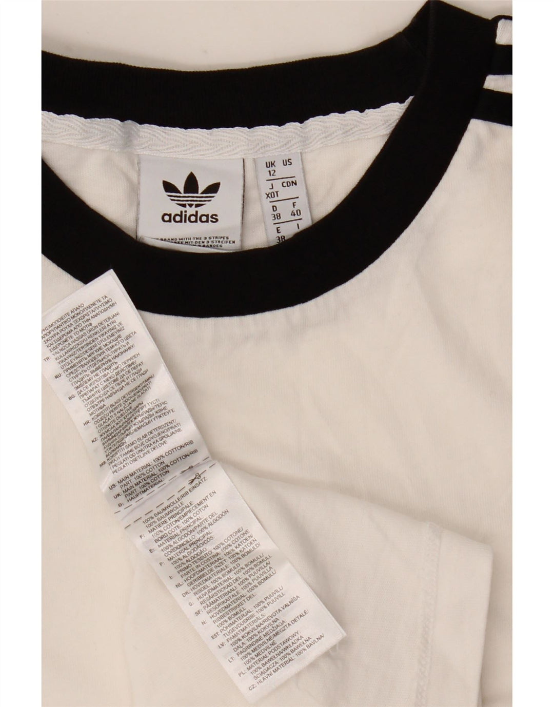 Adidas Camiseta para mujer Top UK 12 Medium White Cotton