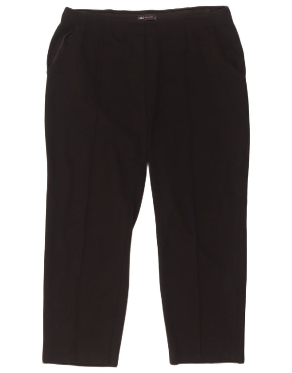 Marks & Spencer Pantalones Cortos Rectos para Mujer UK 44 Large W33 L25 Negro