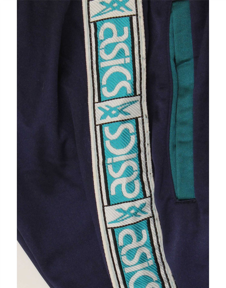 Asics Hombre Pantalones De Chándal Gráfico Medium Azul Marino Colorblock