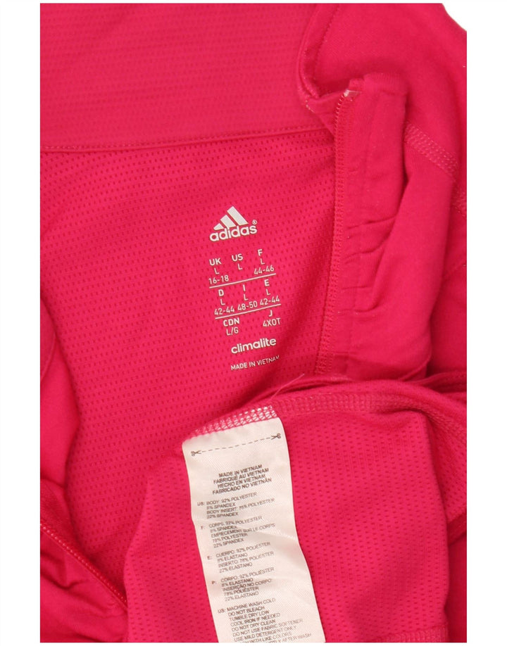 ADIDAS Mujer Climalite Jersey Chándal Top UK 16/18 Grande Rosa