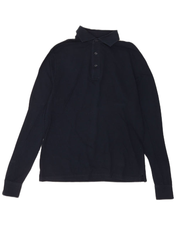 Tommy Hilfiger Polo de manga larga para hombre pequeño de algodón azul marino