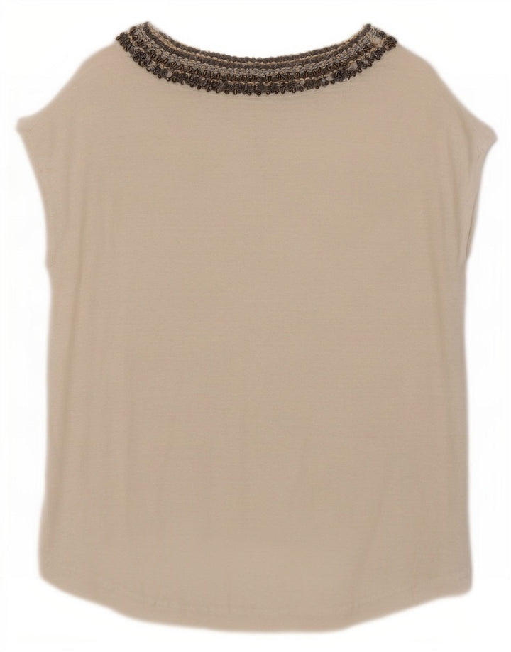 Zara Mujer Blusa Extragrande Top UK 10 Small Blanco