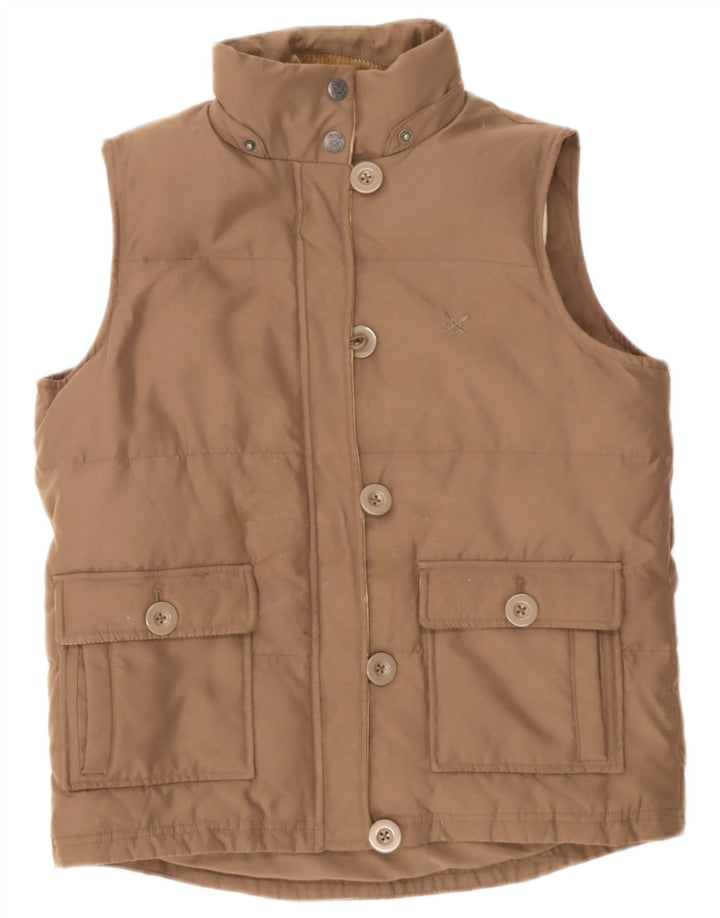 Crew Clothing Chaleco acolchado para mujer UK 8 Small Marrón Poliéster