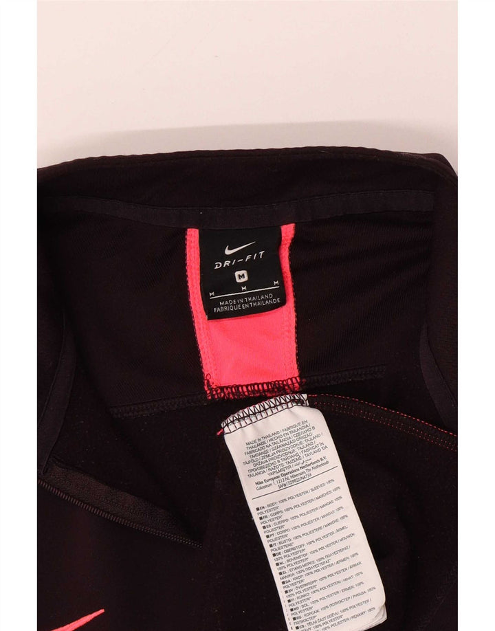 Nike Mens Zip Neck Pullover Chándal Top UK 14 Medio Granate Poliéster