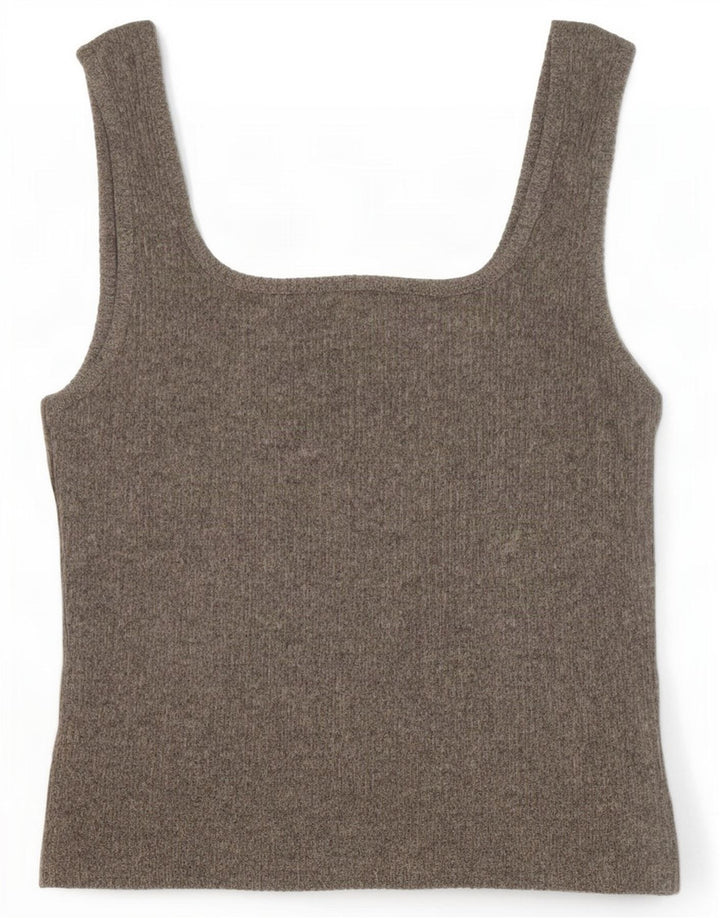 Topshop Top de tirantes de punto corto para mujer UK 42 Gris medio
