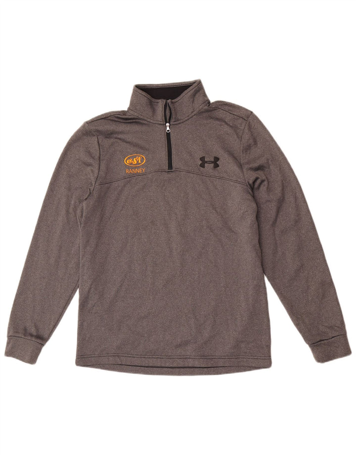 Under Armour Hombre Cold Gear Zip Neck Jersey Chándal Top Pequeño Gris