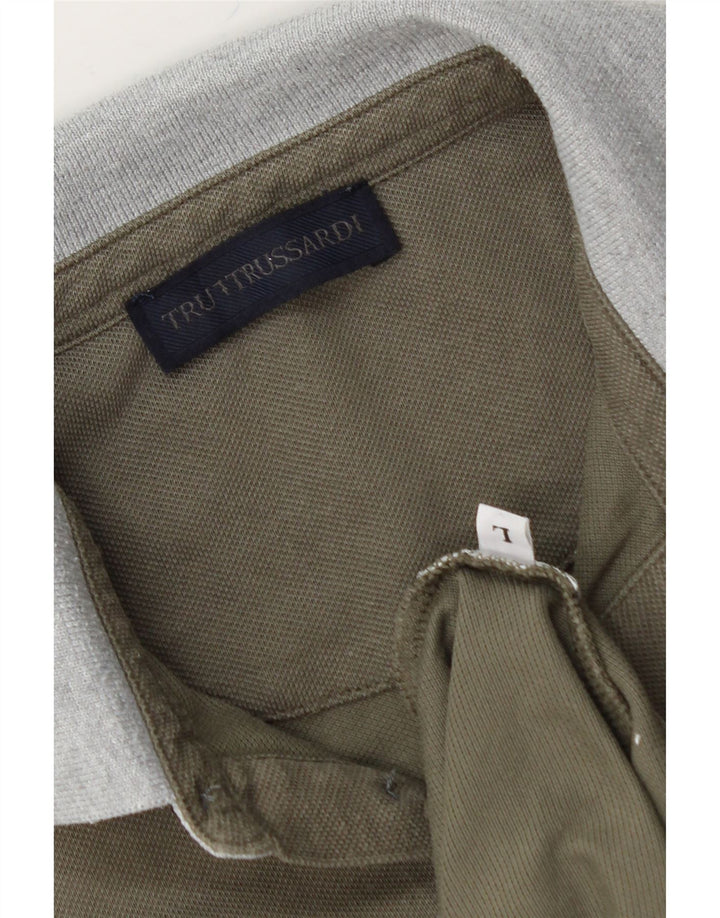 TRUSSARDI Mens Polo Shirt Large Khaki Vintage Trussardi and Second-Hand Trussardi from Messina Hembry 