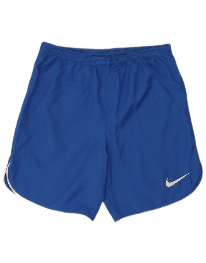 Nike Pantalones cortos deportivos Dri Fit Slim Fit para hombre, poliéster azul pequeño