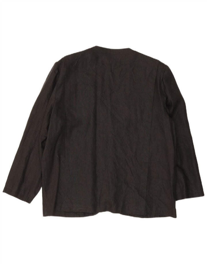 Vintage mujer 1 botón Blazer chaqueta Reino Unido 14 grande negro