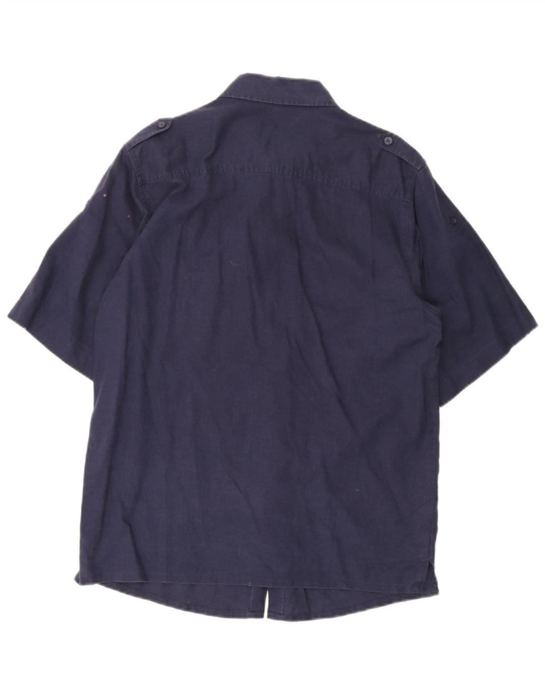 Fila Camisa Militar De Manga Corta Para Hombre Azul Marino Mediano