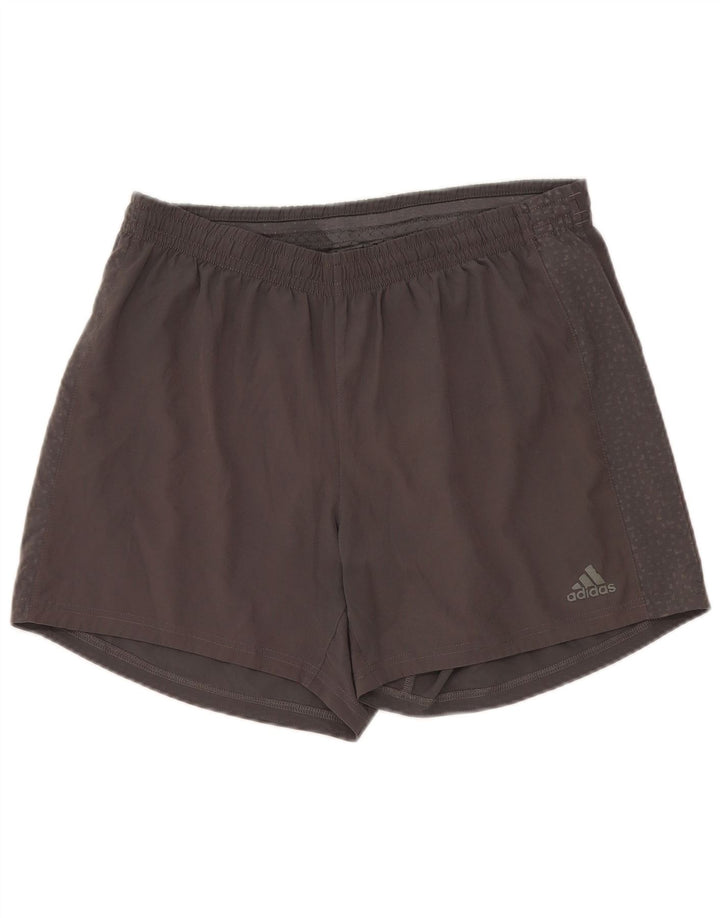 Pantalones cortos deportivos Adidas para hombre Poliéster manchado gris medio