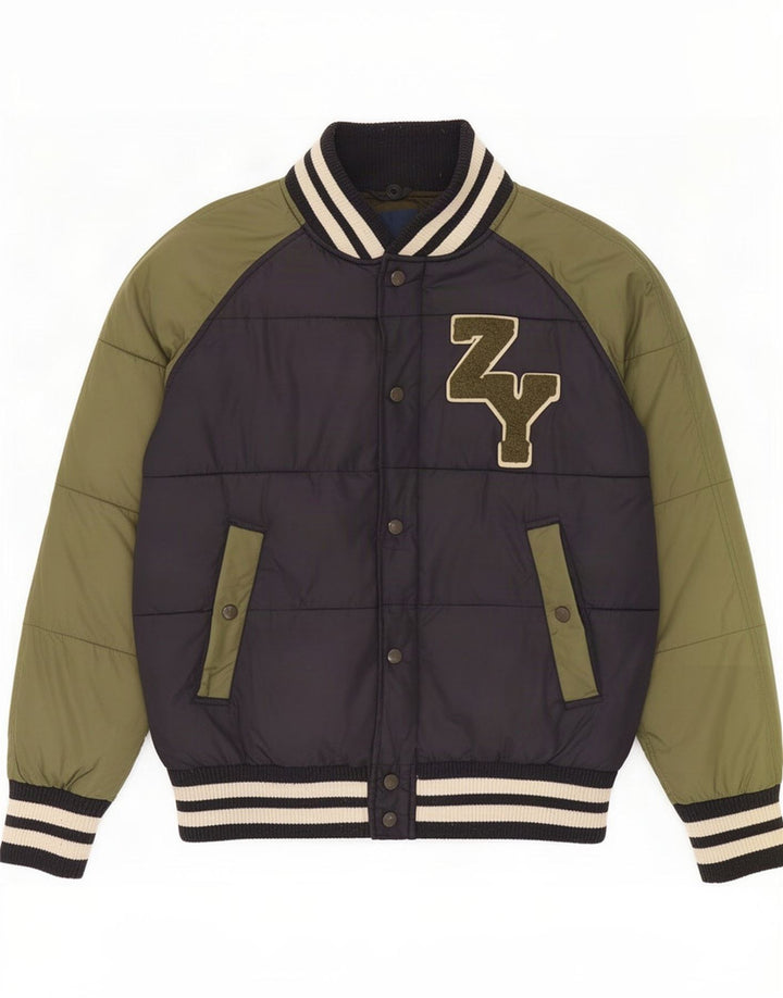 Chaqueta acolchada con gráfico Zara para niño 13-14 años Bloque de color azul marino mediano