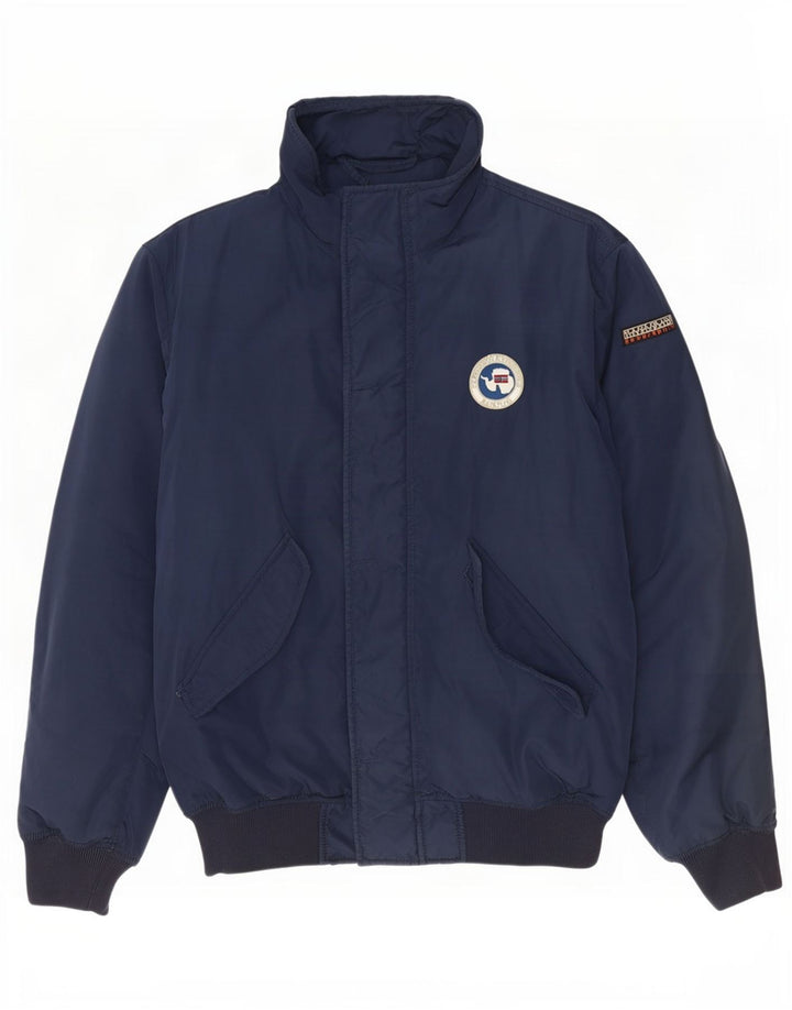 Napapijri Mens Geographic Bomber Jacket UK 40 Grande Azul Marino Poliéster