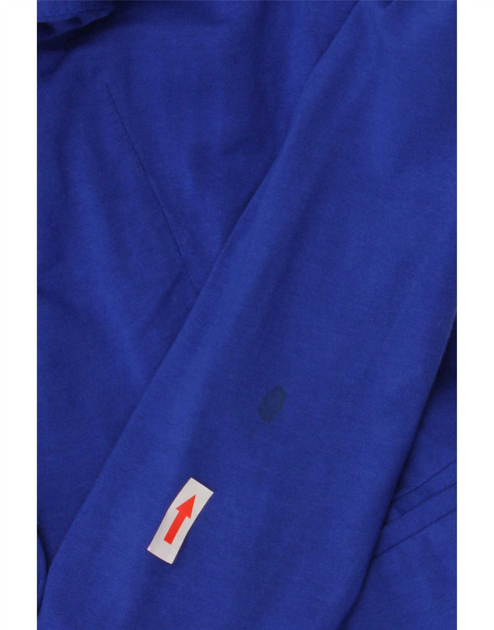 Zara Mujer Chaqueta Blazer De 1 Botón UK 10 Small Azul Algodón