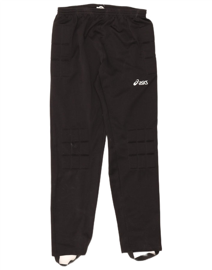 Asics - Pantalón de chándal con estribo para hombre, talla grande, poliéster negro