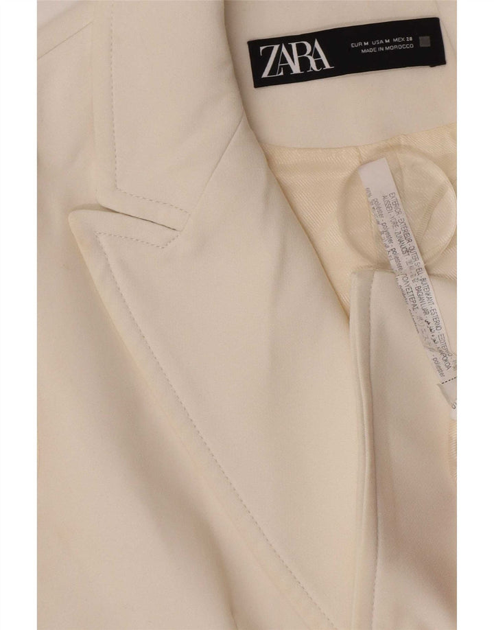 Zara Chaqueta Blazer Sin Mangas con Doble Botonadura para Mujer UK 40 Medium White
