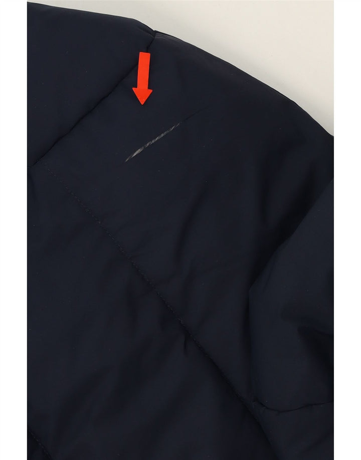 SUPERDRY Mens Hooded Padded Jacket UK 34 XS Navy Blue Polyester Vintage Superdry and Second-Hand Superdry from Messina Hembry 