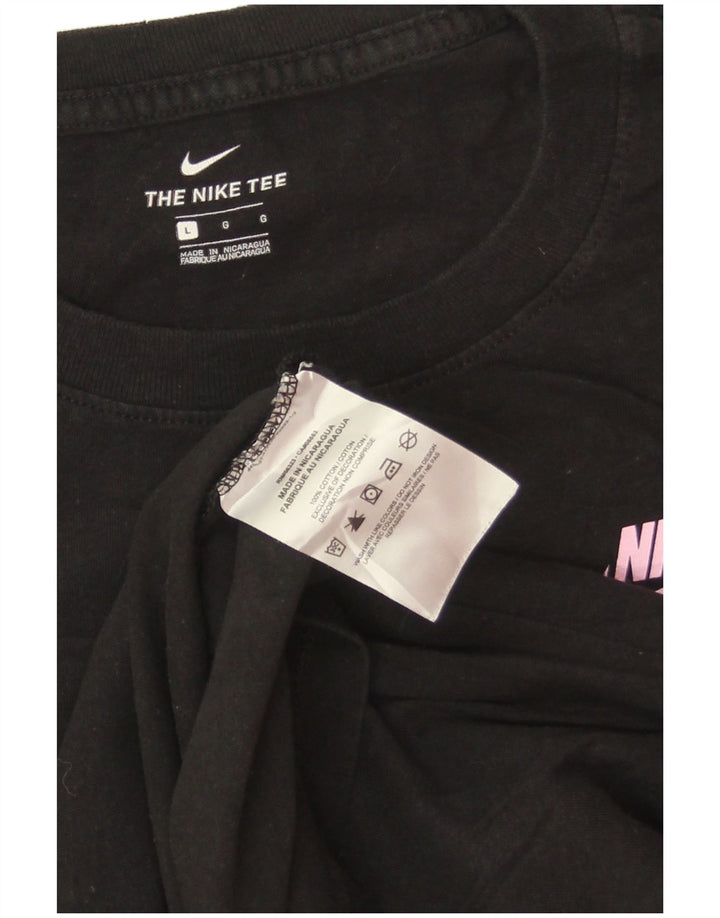 NIKE Camiseta de manga larga para mujer UK 40 Grande Algodón negro