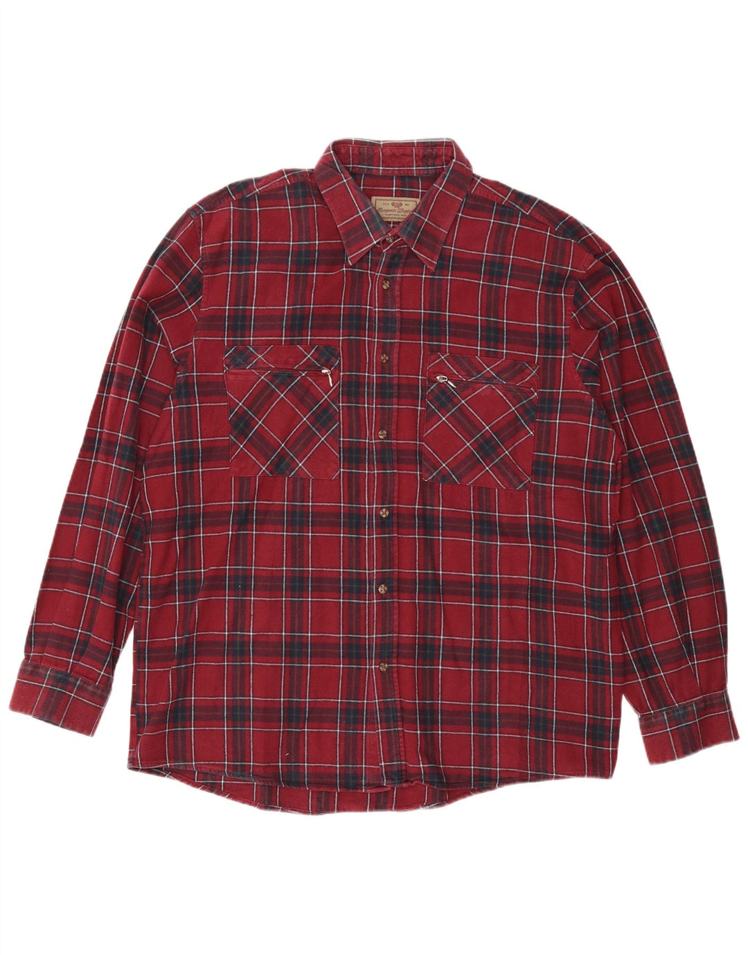 EUROPEAN PROJECT Camisa de franela para hombre XL Algodón a cuadros burdeos