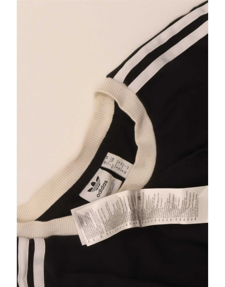 Adidas Camiseta de manga larga para mujer UK 12 Medium Black Cotton