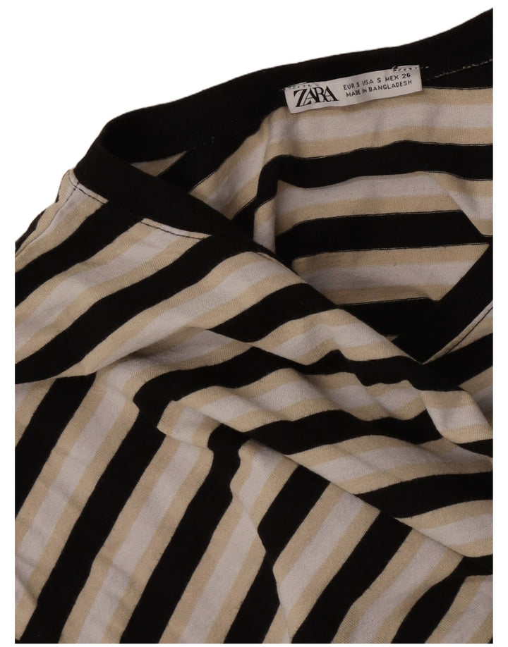 Zara Mujer Camiseta Extragrande Top UK 10 Small Multicolor Rayas