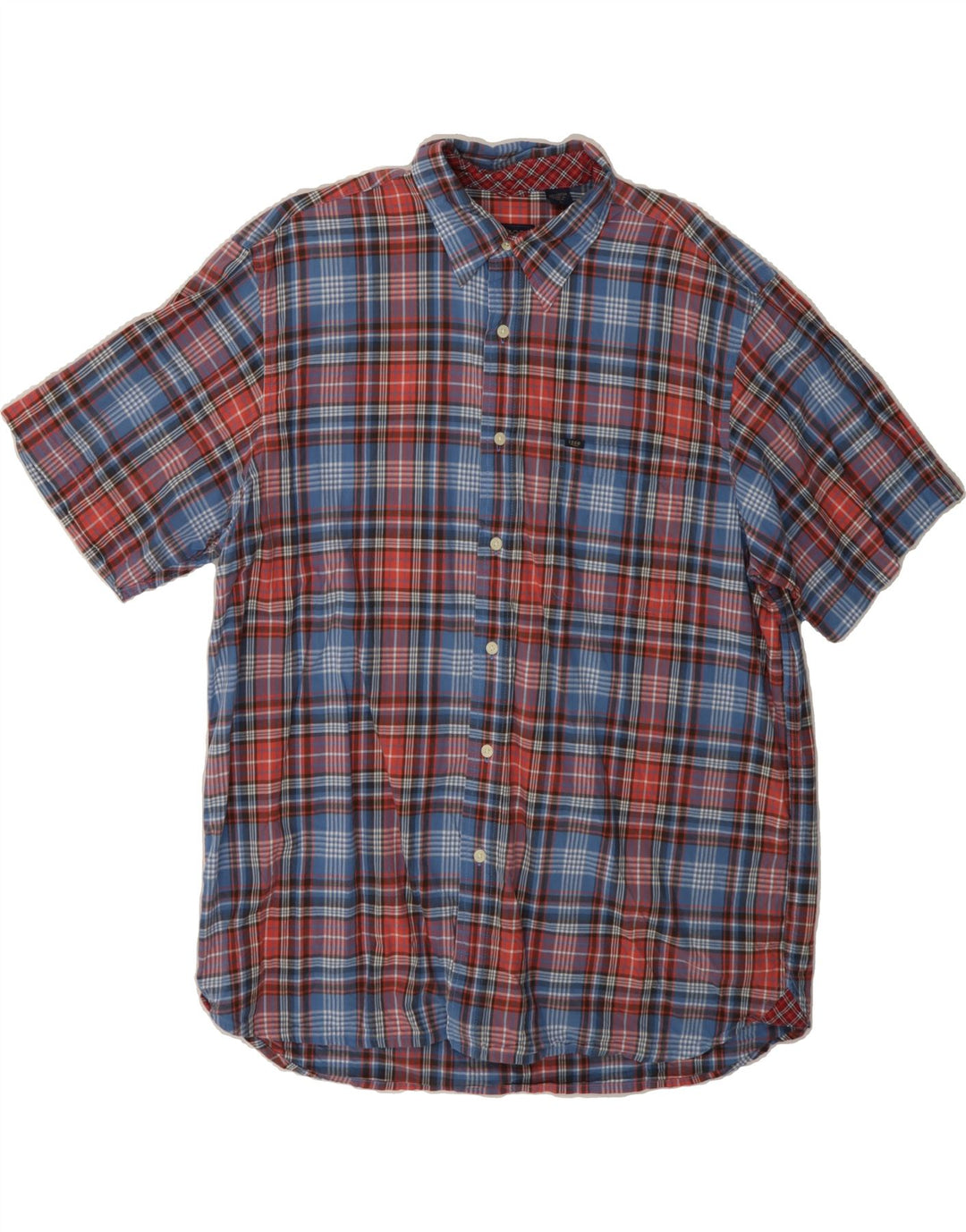 IZOD Mens Short Sleeve Shirt Large Red Check Cotton Vintage Izod and Second-Hand Izod from Messina Hembry 