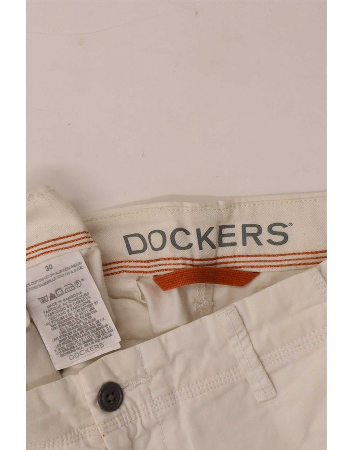 Dockers Chinos Cortos para Hombre Mediano W30 Algodón Blanco