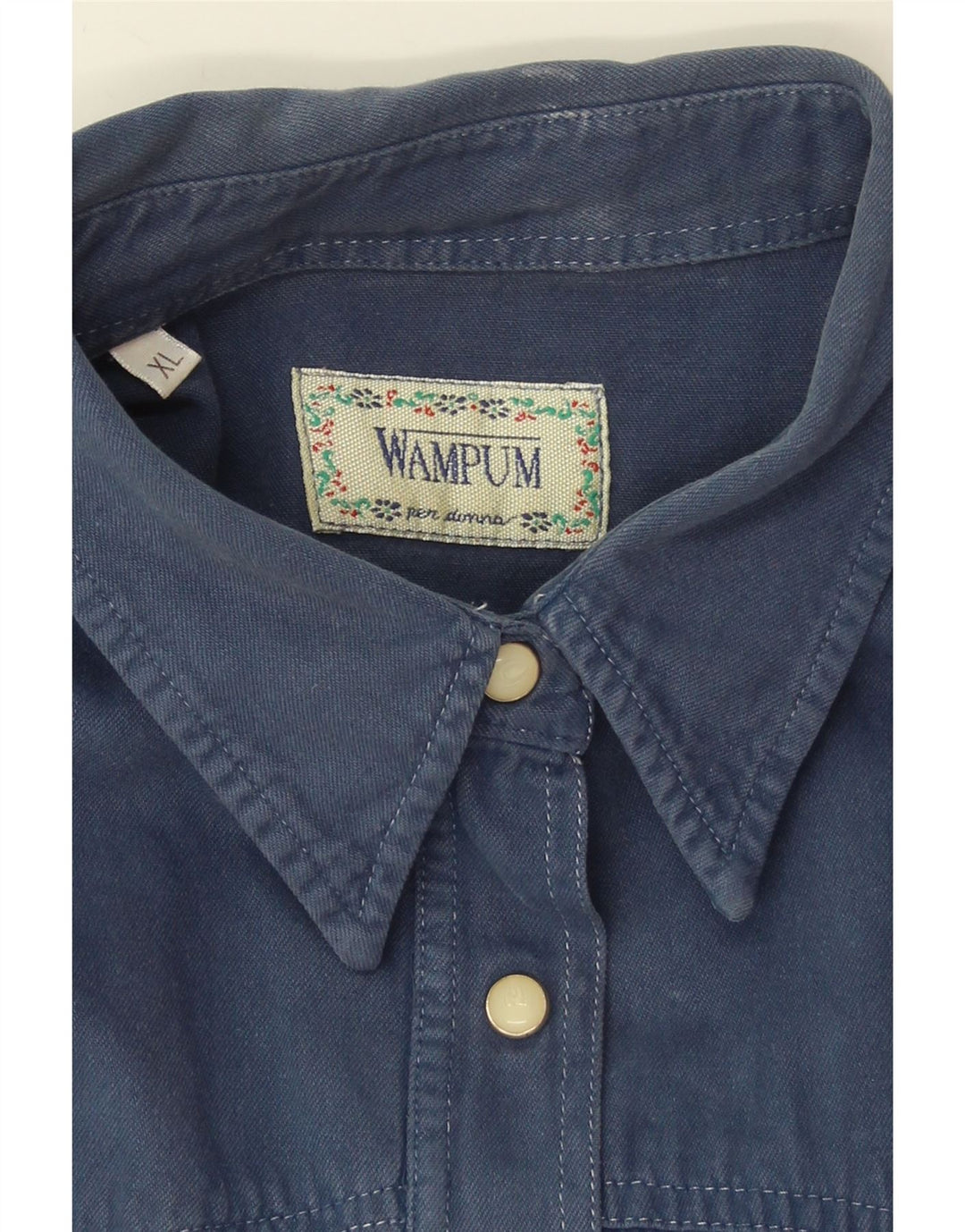 WAMPUM Womens Shirt UK 18 XL Navy Blue Vintage Wampum and Second-Hand Wampum from Messina Hembry 