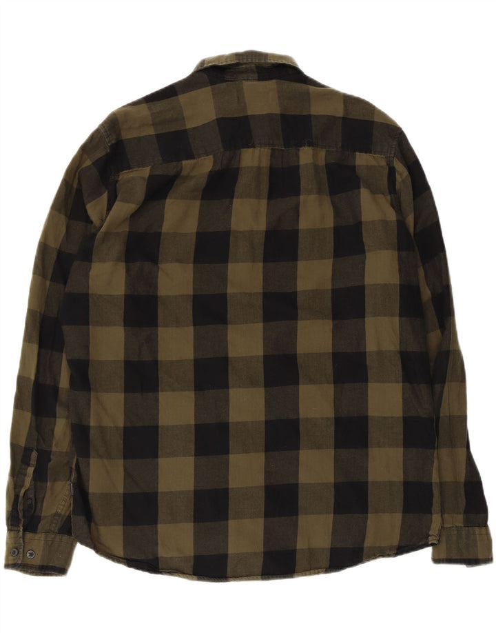 Jack & Jones Hombre Camisa De Franela XL Algodón A Cuadros Caqui