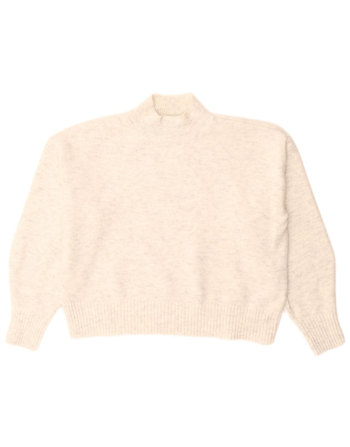 Marks & Spencer Jersey con cuello alto para mujer, talla 40, talla mediana, color blanco