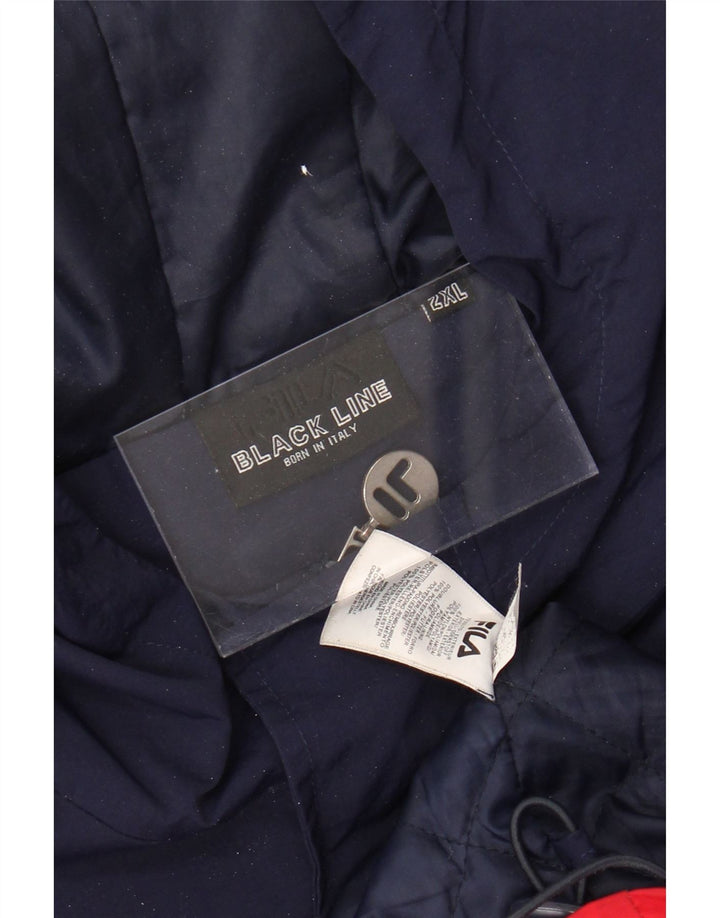 FILA Chaqueta cortavientos gráfica para hombre UK 44 2XL Bloque de color multicolor