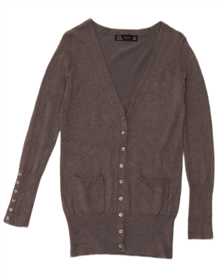 Zara Mujer Cárdigan Suéter UK 10 Small Gris