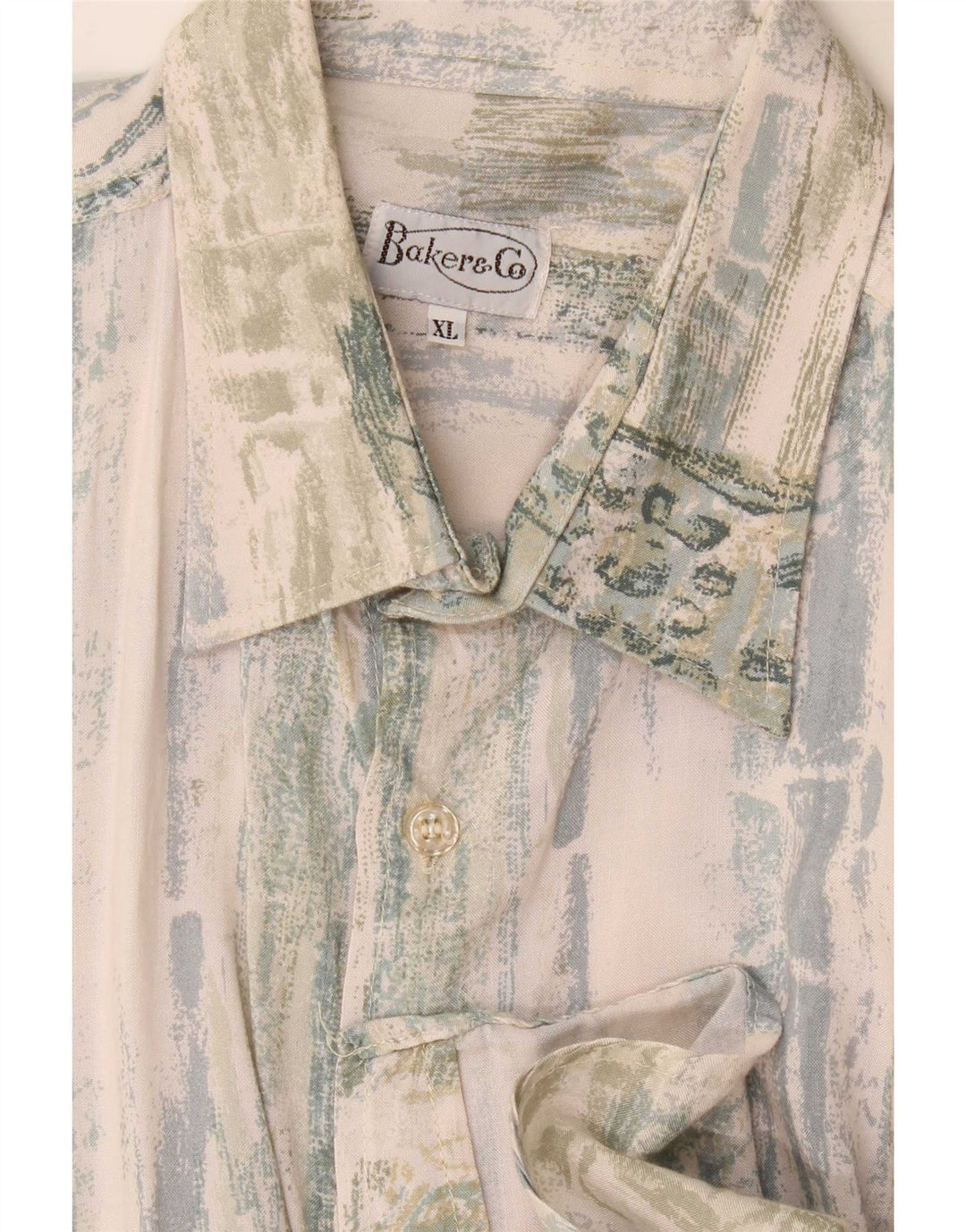 Camisa Vintage Hombre Manga Corta XL Rayas Multicolores