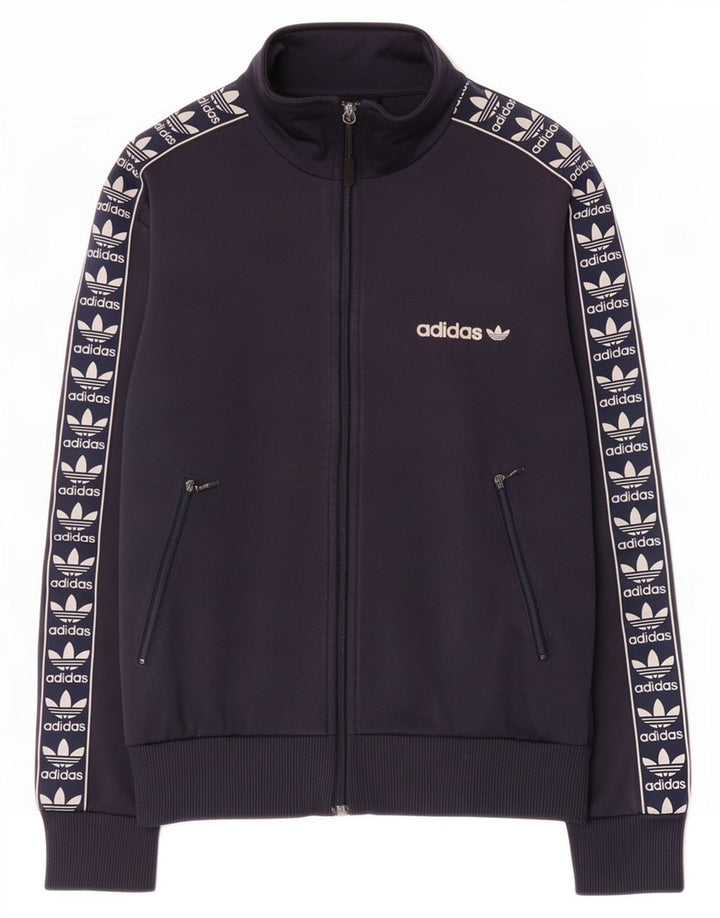 Adidas Mens Graphic Chándal Top Chaqueta XS Azul Marino Poliéster
