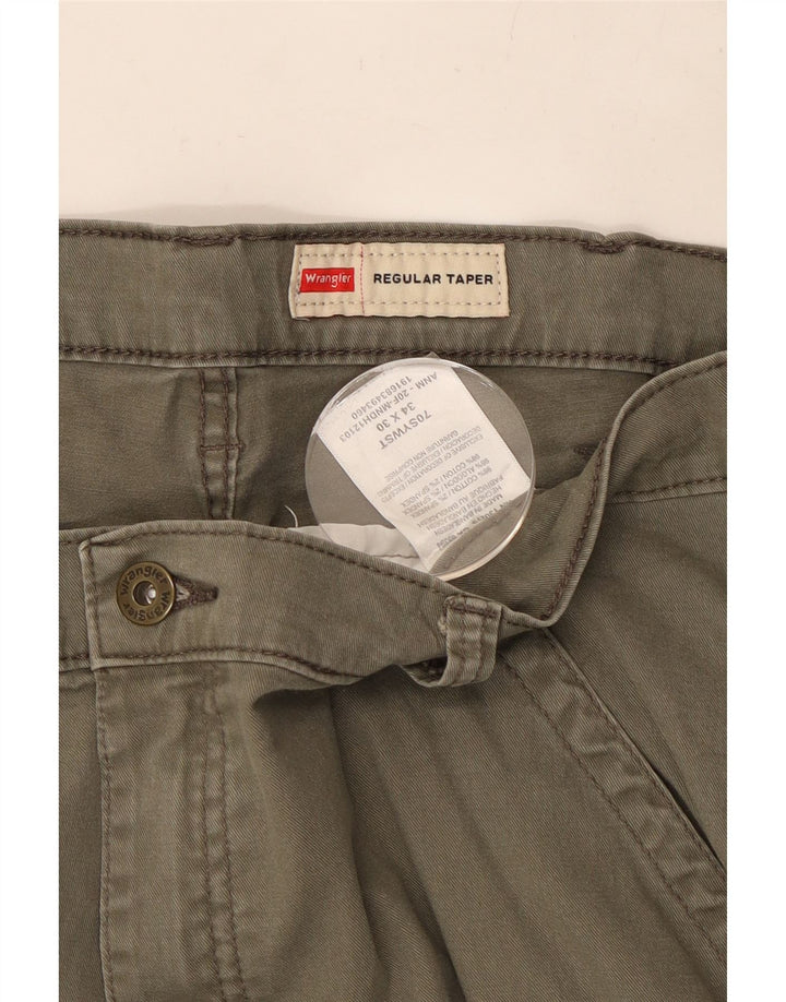 WRANGLER Pantalones cargo cónicos regulares para hombre W34 L30 Algodón caqui