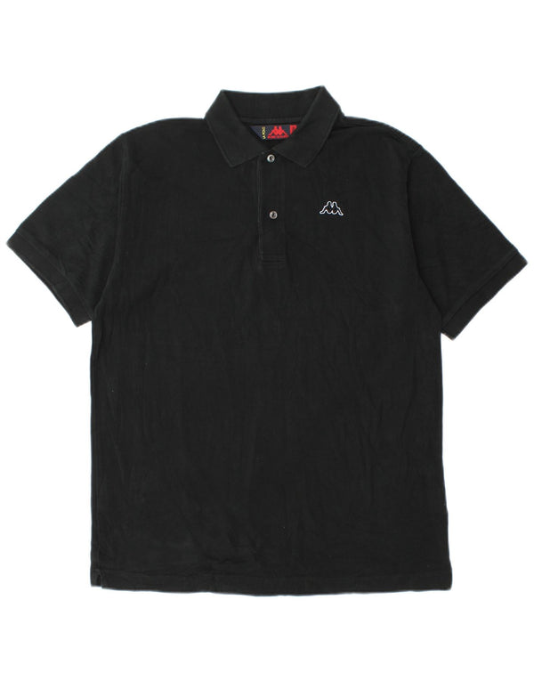 Kappa Polo Hombre Medium Negro Algodón