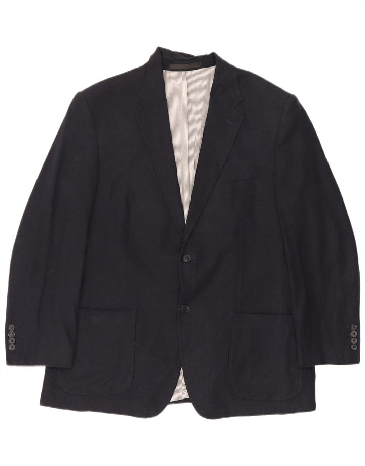 Marks & Spencer Chaqueta tipo blazer de 2 botones para hombre UK 44 XL Lino azul marino