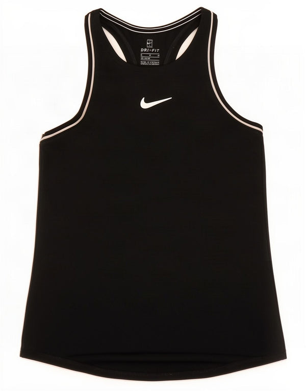 Nike Girls Dri Fit Vest Top 10-11 Years Medium Black Polyester